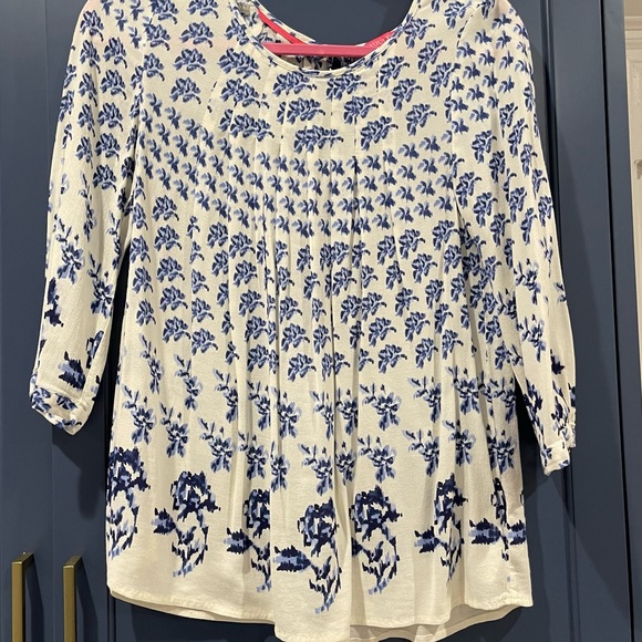 Joules blue and white blouse size us 4 - Picture 4 of 7